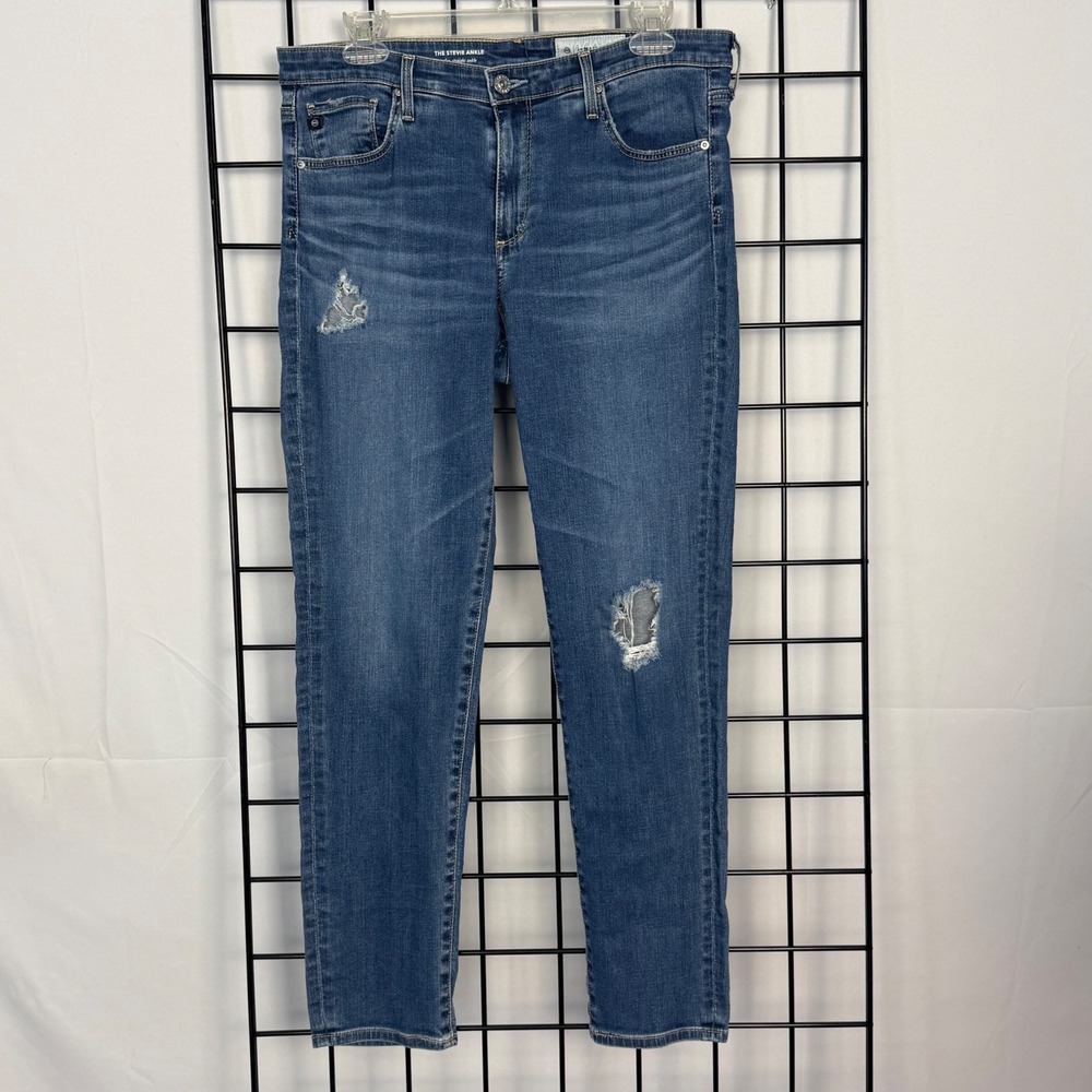 AG Adriano Goldschmied The Stevie Ankle Jeans Women 31R Blue Anthropologie Slim